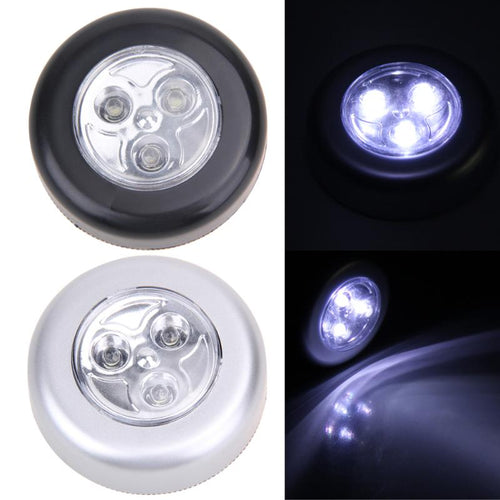 Stick Pat Lamp 3 LEDs Touch Lamp Ceiling Wall/Cabinet Light Mini LED Night Light Battery-powered Bedside Emergency Lamp